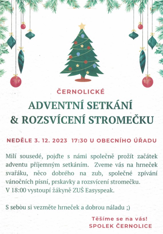 Adventní setkání & rozsvícccení stromečku